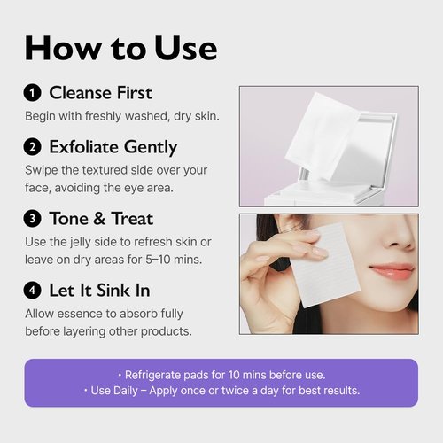 Genabelle Melacare Jelly Touch Dual Pad – Radiance-Boosting & Hydrating Toner Pads with Niacinamide & Tranexamic Acid – Targets Dark Spots and Hyperpigmentation – 4.05 fl oz