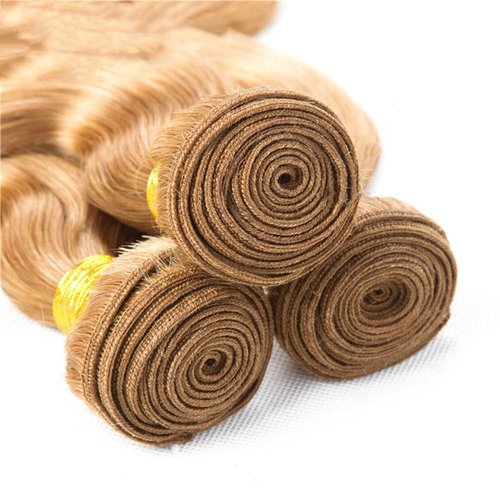 Wahairse Human Hair Bundles 14 16 18 Inch Body Wave 27# Color Human Hair Unprocessed Brazilian Virgin 3 Bundles Quick Weave Human Hair Extensions (27# Body Wave,14 16 18)