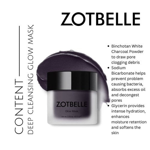 ZOTBELLE DEEP CLEANSING GLOW MASK Gently Removes Impurities and Toxins to Restore Radiance and Energize the Complexion.
