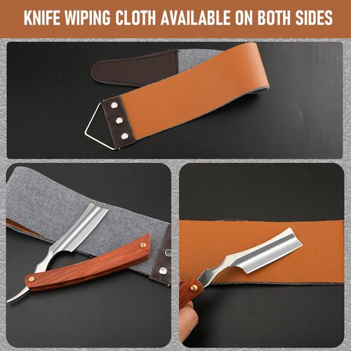 Straight Razor With Strope - Professional Straight Edge Barber Premium Stainless Steel Shaver With Shaving Strop for Men Home & Salon Grooming Using (NO.150)