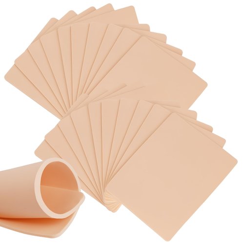 3MM Fake Skin Tattoo - Jconly 20Pcs Practice Skin Double Sides Thick Fake Skin Tattoo Skin, 8×6 in Fake Skin for Beginners and Experienced Tattoo Artists…