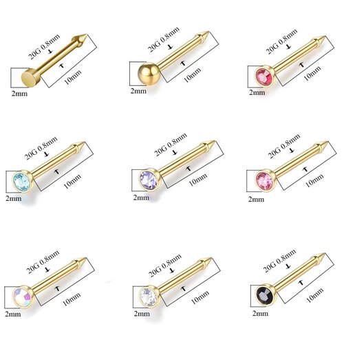 Orglace 4 Pack Nose Piercing Kit,Self Nose Piercing Gun with Nose Stud,Disposable Safe Sterile Piercing Tool at Home Salon for Women Men (Red G196#)
