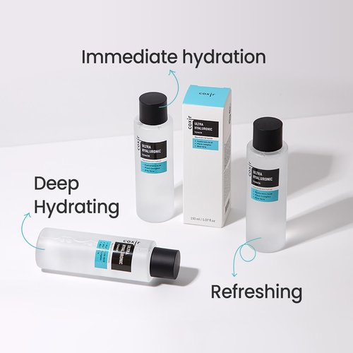 coxir Ultra HYALURONIC Acid Toner | HYDRATION-14-Complex| Hydrating, Smoothing, Calming, Moisturizing, Paraben Free, Cruelty Free, Korean Skin Care [150ml/5.07 fl.oz.] (Pack of 2)