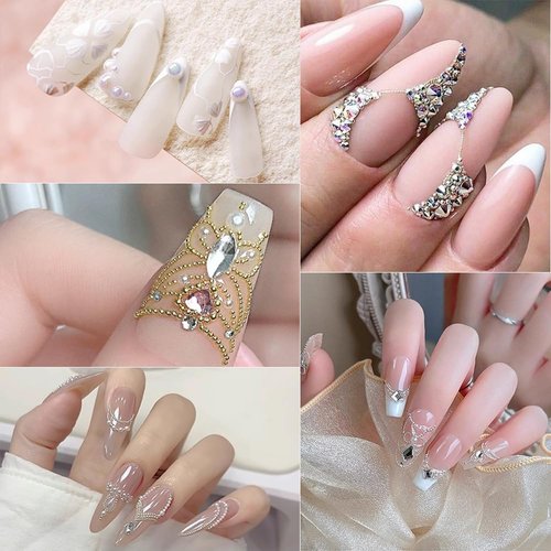 Mixed Sizes Nail Beads with Magnetic Pen and Tweezers, Nail Art Studs Gold Silver Mini Metal Caviar Nails Beads Ball Nail Rivets Jewelry, Round Caviar Beads Accessories for Manicure Decor Nail Charm