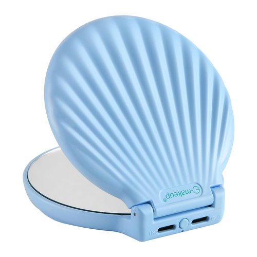 E-MAKEUP Compact Makeup Mirror, 10X /2X Magnification, Compact Travel Mirror with 3-Level Brightness, Shell Led Compact Mirror with Light, Small Gifts for Women & Men, Portable, Handheld
