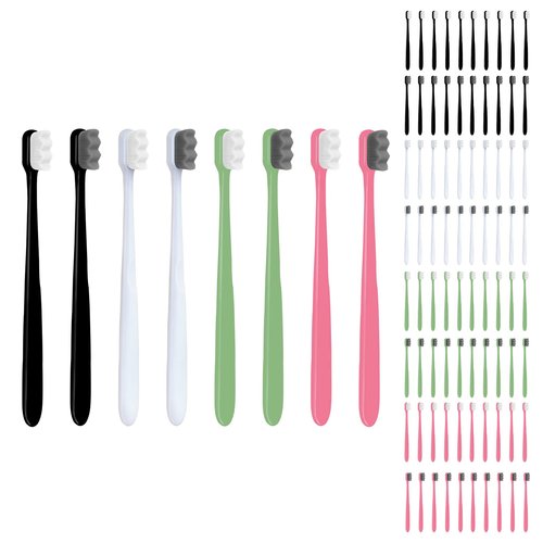 EasyHonor Extra Soft Toothbrush for Sensitive Gums, Micro-Nano Manual Toothbrush with 20000 Soft Floss Bristle for Pregnant Women, Elderly, Braces and Gum Recessions.(80PCS)