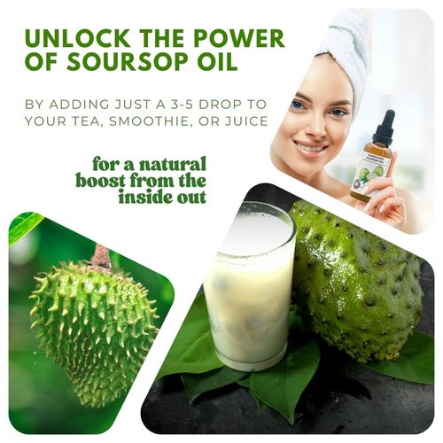 Virgin Soursop Oil (Anona Muricata, Graviola, Guanabana) – 100% Pure, Organic, Cold-Pressed, Unrefined – 4oz - 120ml – Natural Facial Oil & Moisturizer for Dry, Damaged, or Sensitive Skin