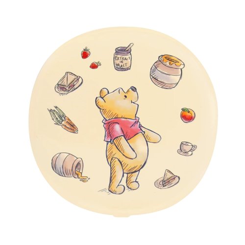 Impressions Vanity Winnie The Pooh 11 O'clockish LED Compact Mirror with 3X Magnified Top Mirror, Winnie The Pooh Artwork Travel Mirror with Touch Sensor LED Lighting and Adjustable Brightness