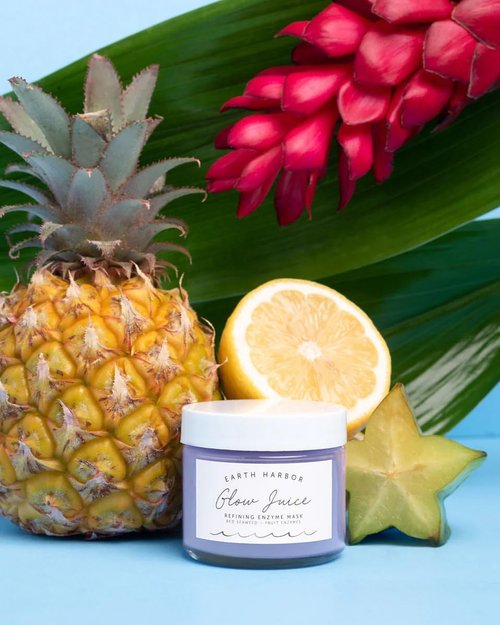 Earth Harbor | GLOW JUICE Refining Enzyme Mask | 100% Natural & Nontoxic | Red Seaweed + Fruit Enzymes | Brightens and Clarifies | 1.25 oz