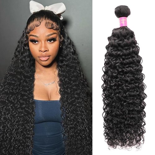 12A Grade Water Wave 1 Bundle Water Curly one Bundle Human Hair 18 Inch 100% Unprocessed Brazilian Virgin Human Hair Bundle Natural Black