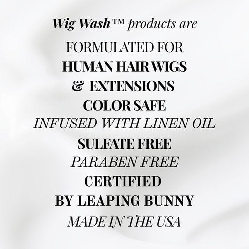 WIG WASH - WIG CONDITIONER - Linen Oil Conditioner – Sulfate-Free Formula for Human Hair Wigs, Extensions & Natural Hair – Moisturizing, Lightweight, Color Safe – 8 fl oz
