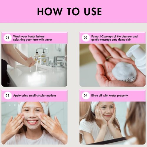 Polished Punk Natural and Organic Foaming Face Wash for Kids and Tweens, Soap and Fragrance Free Tear-Free Cleanser for Sensitive Skin with Botanical Extracts, Aloe, and Glycerin, 4 oz