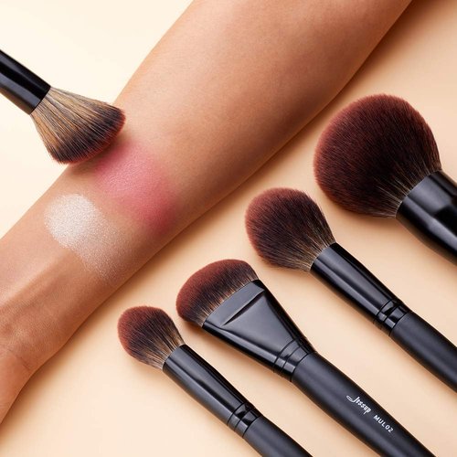 Jessup Professional Makeup Brushes Set Black 21Pcs T271 with Makeup Blender Sponge Red 1Pack SP002