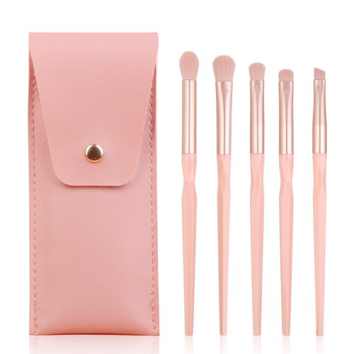 ENZO KEN Pink Portable Eye Shadow Brush Set, Vegan Eyeshadow Brushes Set, Small Nose Contour Brush, Diamond Eyeshadow Brush, Eyeshadow Blending Brush, Colorful Eye Makeup Brushes Set Professional.
