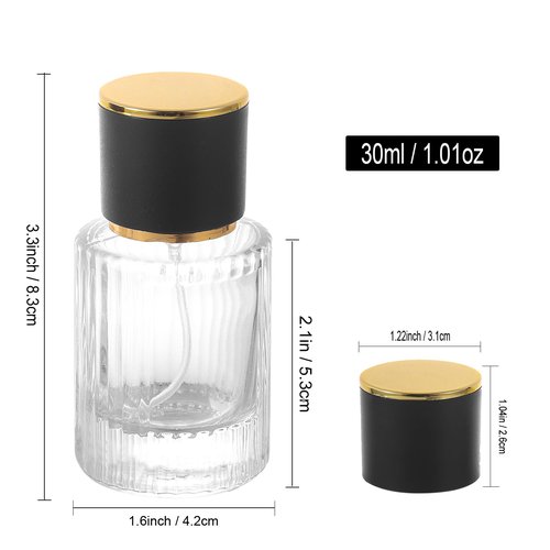 YWG Stone Vintage Perfume Bottles, 2 Packs 30ml Glass Atomizer Travel, Empty Clear Perfume Spray Bottle Essential Oil Container Sprayer Cologne Atomizer for Men