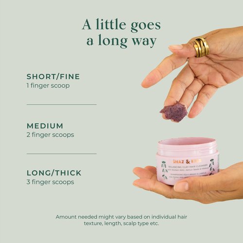 SHAZ & KIKS Balancing Clay Scrub Shampoo | Gently Exfoliate, Clarify & Detoxify Scalp | Reduce Hair Shedding & Product Buildup | Indian Clay and Hibiscus | Color-Safe, Sulfate-Free, Natural | 230ml