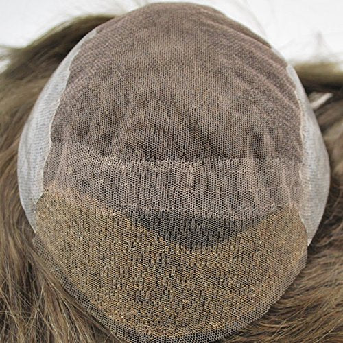 Hair Toupee for Men Dark Brown 2# Swiss Lace Front Undetectable Mens Q6 Human Hair System Replacement