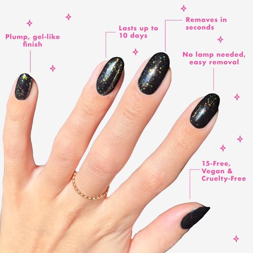 Olive & June Top Coat Effects Trio | Includes 3 Long Lasting Special Effect Top Coats (Celestial, Pixie, Stardust) | Gel-Like Shine, Sparkly Finish | No Lamp Needed | Vegan, Cruelty-Free