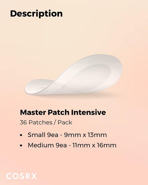 COSRX Master Patch Intensive, Oval-Shaped Hydrocolloid Pimple Patch with Tea Tree Oil & Salicylic Acid, Quick & Easy Blemish, Zit, Spot Treatment, Stocking Stuffers (90 Patches (Medium, Large))