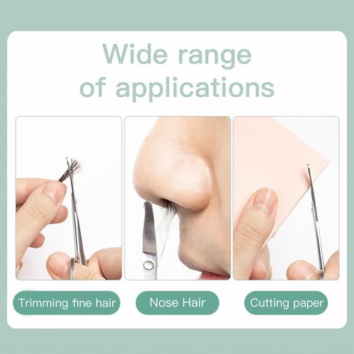 4-Pack Nose Hair Scissors Premium, featuring Curved Safety Blades and Rounded Tips, are Ideal for Trimming Nose Hair, Eyebrows, and More