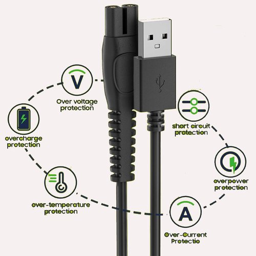 5V Charger Cord for Philips Norelco One Blade QP2724, QP2834, MG5910, MG7910, MG9510,MG9520,X5006,PQ888 PQ889 Charger Cable OneBlade 1.64ft 1PCS