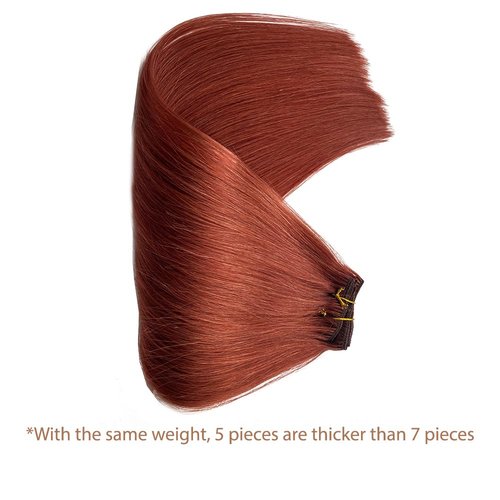 Belaved Clip in Hair Extensions Auburn Human Hair Clip in Extensions 16 Inch Remy Real Hair Extensions Straight Seamless Invisable 70g 5pcs #135