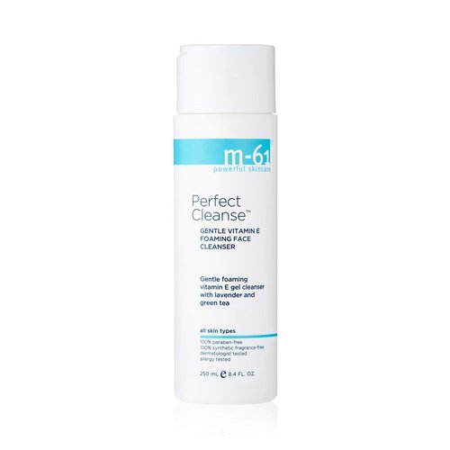 m-61 Perfect Cleanse | Daily Gentle, Foaming Gel Cleanser With Vitamin E, Lavender, Green Tea. For All Skin Types. Dermatologist and Allergy Tested, 8.2 Fl Oz