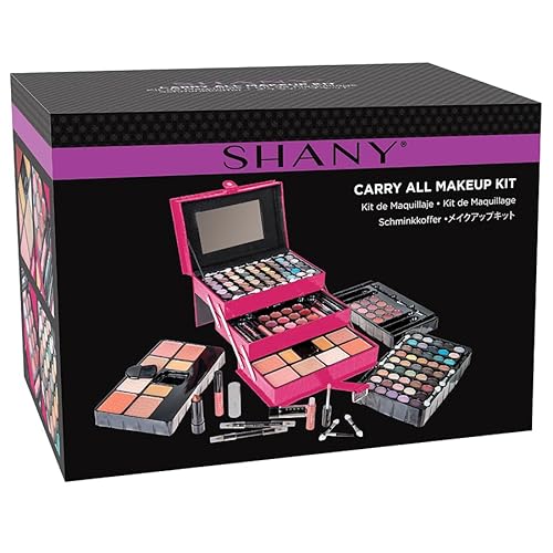 SHANY All In One Makeup Set, 67 Colors Eyeshadow, Blushes, Face Powder, Lipstick, Eye liners, Make up Pencils and Cosmetics Mirror - Makeup Kit With Reusable Beauty Organizer Train Case - Pink