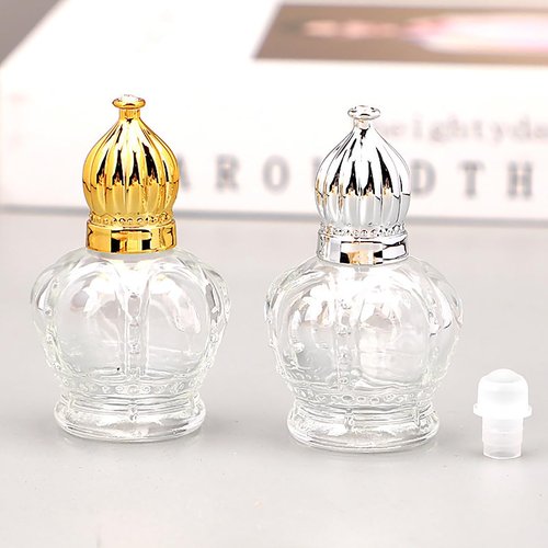 Alunsito Roll On Glass Bottles 6 Pack Mini Empty Perfume Bottles Leak-Proof DIY Container with Crown Cap Glass Roller Bottles For Essential Oils Cosmetics Sunscreen Moisturizer