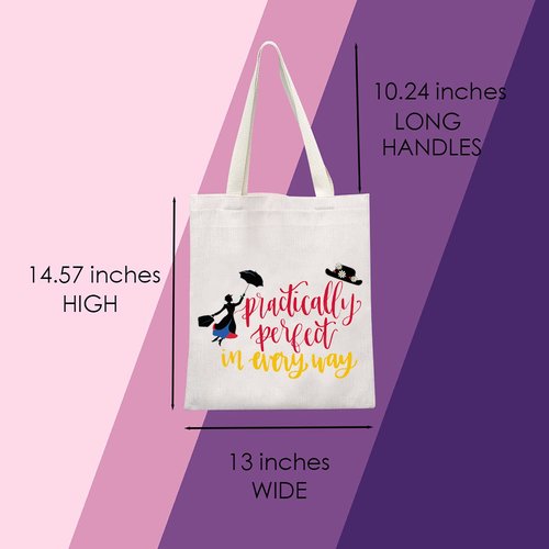 MNIGIU Mary Pop-p Cosmetic Make up Bag Mary Pop-p Gift Practically Perfect in Every Way Makeup Zipper Pouch Bag for Women (Tote)