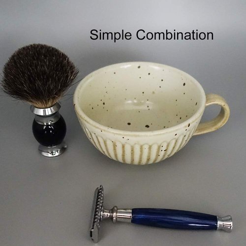 Bicrops Ceramic Retro Shaving Bowl, Wide Mouth, Large Capacity Shaving Mug, Easier To Lather (Off-white)