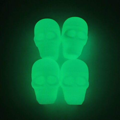KUVIS 15ml Skull Silicone Wax Containers Non-stick Concentrate Jars with Carving Tool (Glow In The Dark)
