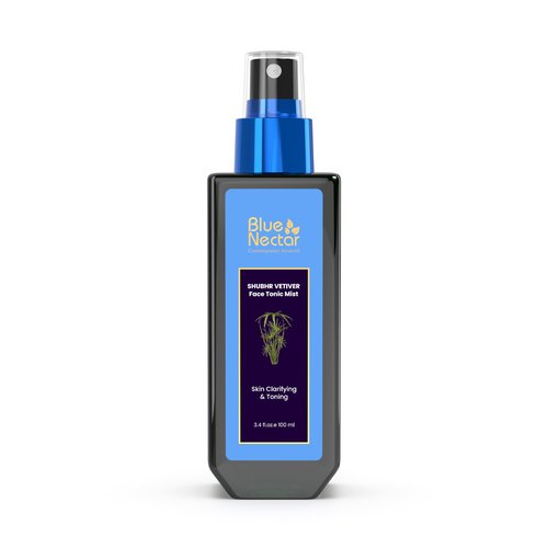 Blue Nectar Shubhr Steam Distilled Vetiver Toner Water & Cooling Calming Face Tonic Mist |Alcohol Free | Chemical & Preservative Free