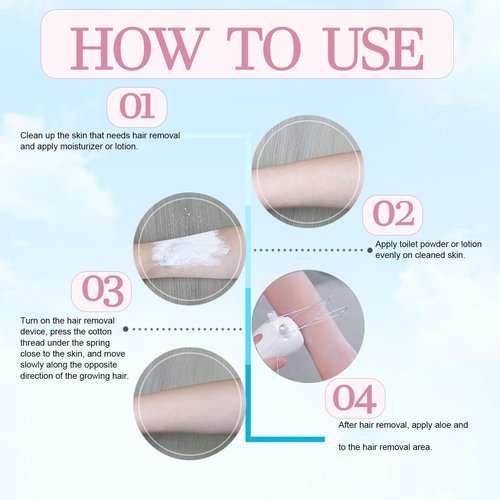 Ladies Facial Hair Remover Electric Women's Beauty Epilator, Cordless Electric Facial Threading Hair Removal for Women, Rechargeable Face Hair Remover Cotton Thread Epilator Body Hair Removal Device