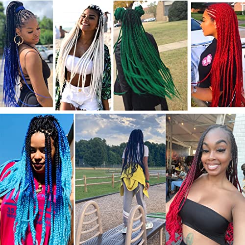 Pre Stretched Braiding Hair Extensions 30inch 8packs Professional Braids Hair Soft Yaki Straight Braid Hair Hot Water Setting Synthetic Crochet Hair (30inch,Red)