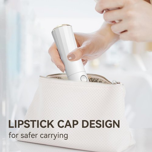 Cordless Hair Straightener Brush, ANLAN Portable Straightening Brush for Travel, Mini Hot Ionic Straightener Comb for Women, Rechargeable & Travel-Friendly for All Hair Textures, White