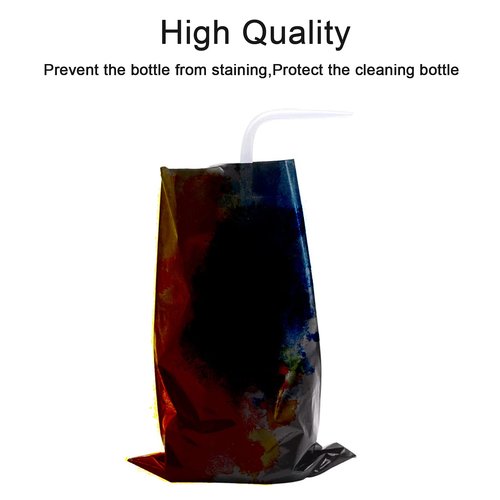 HHUK 250pcs Tattoo Wash Bottle Bags,6inX9in Black Thicken Odorless Disposable Squeeze Bottle Bags,for Tattoo Bottles Tattoo Supplies Tattoo Kits (Black)