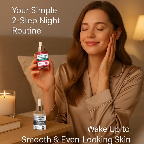 Cyano Pink Spicule Serum & Picotonic Ampoule Duo – Korean Face Serum with Alpha Arbutin, Niacinamide & Calcium for Pore Refinement, Glass Skin & Hydration (Pink + White Essence)