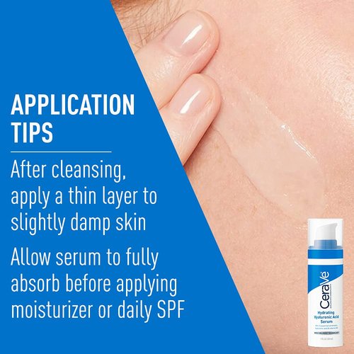 CeraVe Hydrating Face Wash and Hyaluronic Acid Serum with Vitamin B5 Set | 19oz Face Wash + 1oz Serum | Hydrating for Dry Skin | Fragrance Free
