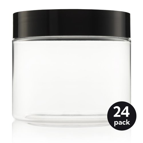 Small Plastic Containers With Leads - 5 OZ Small Jars with Lids - 24 Pack - Great as Travel Containers for Creams, Cosmetic - Leak Free