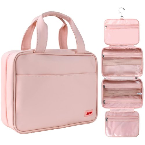 Travel Toiletry Bag,Hanging Toiletry Bags for Traveling Women, Water-resistant Makeup Cosmetic Bag Travel Organizer for Accessories, Shampoo, Full-size Container, Toiletries
