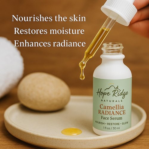 Hope Ridge Naturals Camellia Radiance Face Serum, Ultra-Renewal Oil with Rose & Botanicals, Anti-Aging & Repair, for Normal/Dry/Combination/Mature Skin, Lightweight & Fast-Absorbing
