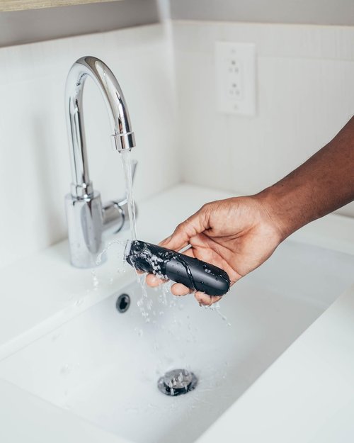 Self-Cut System Electric Pubic Hair Trimmer for Men - Waterproof - Skin Friendly Shaver for Personal Grooming - Built-in LED Light, Rechargeable, Travel-Ready Design