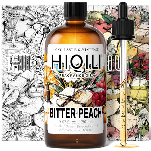 HIQILI Bitter Peach Fragrance Oil - for Candle, Soap & Sachets Bag Making, Inspired by T-F.rd Bitter-P.ch, for Home Diffuser, Add to Air Fresheners Spray - 5.07 Fl Oz
