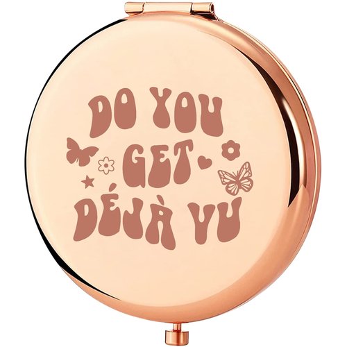 KEYCHIN Music Album Pocket Mirror Singer Fans Gifts Do You Get Deja Vu Music Song Lyrics Compact Makeup Mirror for Women Girls Teenagers (Deja Vu -RG)