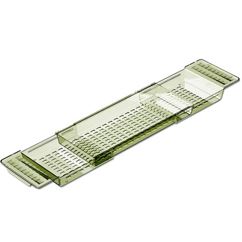 Wshxjzyay Acrylic Bathtub Tray for Large Soaking Tub, Tub Tray for Bathtub Expandable for Women Relaxing with Anti-Slip mat (Green)