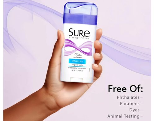 Sure Anti-Perspirant Deodorant Original Solid Regular Scent - 2.7 oz, Pack of 4