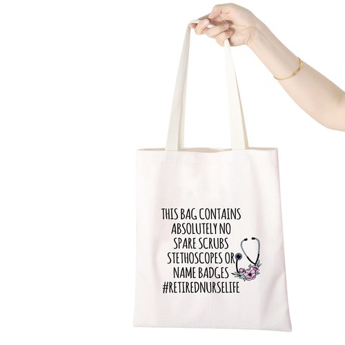 WCGXKO Nurse Retirement Gift Funny Tote Bag for Retired Nurse Gift Coworker Retirement Gift (RETIRED NURSE2)