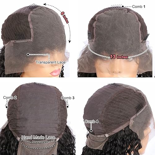 13x6 Lace Frontal Wigs for Black Women Pre Plucked Lace Wig Glueless Brazilian Remy Human Hair Wigs with Baby Hair (22 inch, 150% Density Lace Front Wig)