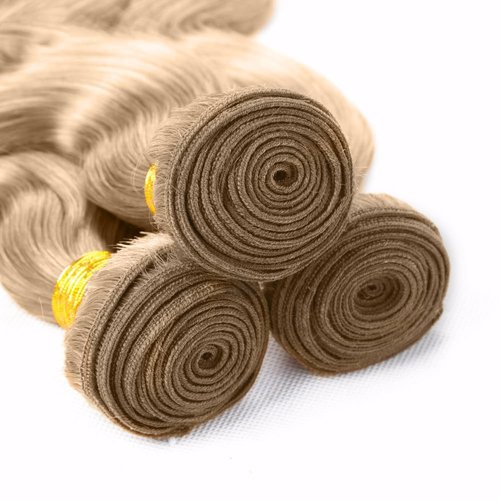#22 Ash Blonde Bundles Human Hair Body Wave Bundles 14 16 18 Inch Human Hair Weave 3 Bundle Unprocessed Brazilian Virgin Hair Blonde Body Wave Human Hair Extensions 50 Grams/Bundle